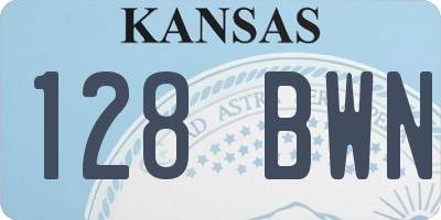 KS license plate 128BWN