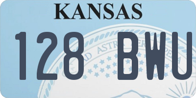 KS license plate 128BWU