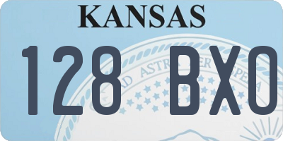 KS license plate 128BXO