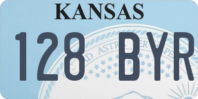 KS license plate 128BYR