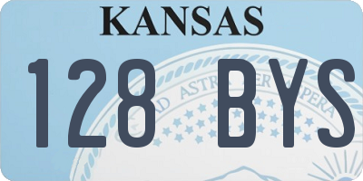 KS license plate 128BYS