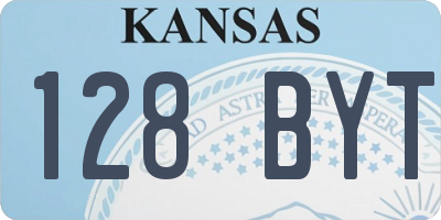 KS license plate 128BYT