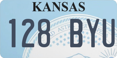 KS license plate 128BYU