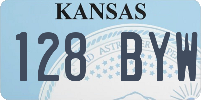 KS license plate 128BYW