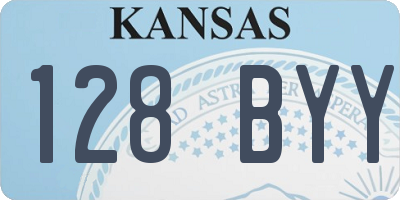 KS license plate 128BYY