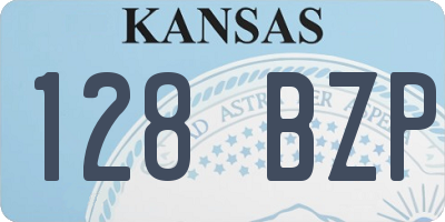 KS license plate 128BZP