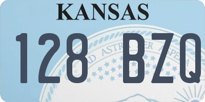 KS license plate 128BZQ