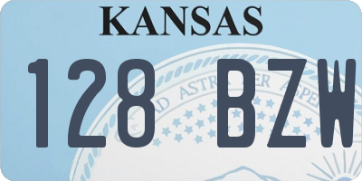 KS license plate 128BZW