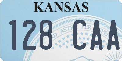 KS license plate 128CAA
