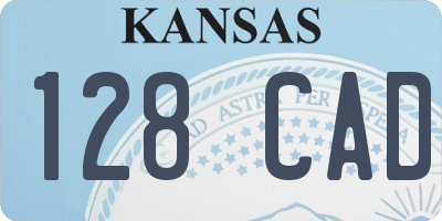 KS license plate 128CAD
