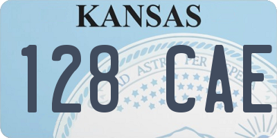KS license plate 128CAE
