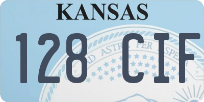 KS license plate 128CIF