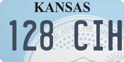KS license plate 128CIH