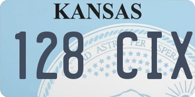 KS license plate 128CIX