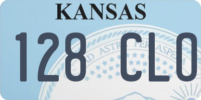 KS license plate 128CLO