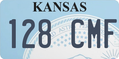 KS license plate 128CMF