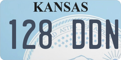 KS license plate 128DDN