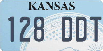KS license plate 128DDT
