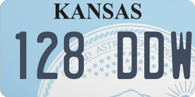 KS license plate 128DDW