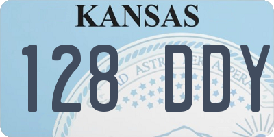KS license plate 128DDY