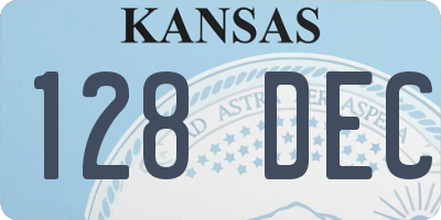 KS license plate 128DEC