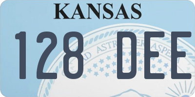 KS license plate 128DEE