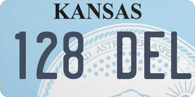KS license plate 128DEL