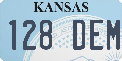 KS license plate 128DEM