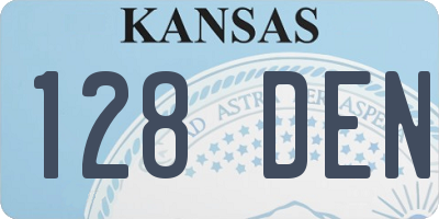KS license plate 128DEN
