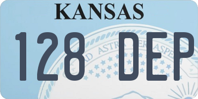 KS license plate 128DEP