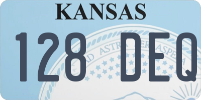 KS license plate 128DEQ