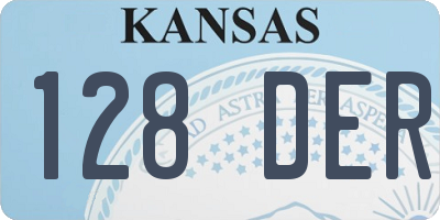 KS license plate 128DER