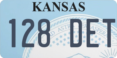 KS license plate 128DET