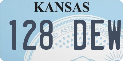 KS license plate 128DEW