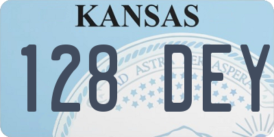 KS license plate 128DEY