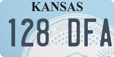 KS license plate 128DFA