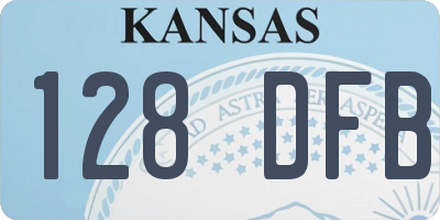KS license plate 128DFB