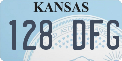 KS license plate 128DFG