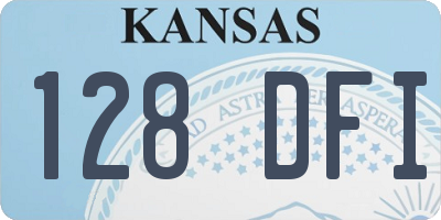 KS license plate 128DFI