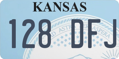 KS license plate 128DFJ
