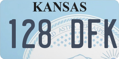 KS license plate 128DFK