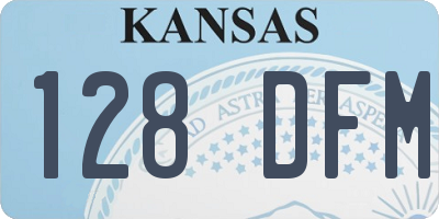 KS license plate 128DFM