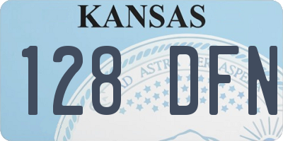 KS license plate 128DFN