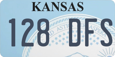 KS license plate 128DFS
