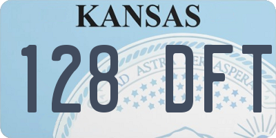 KS license plate 128DFT