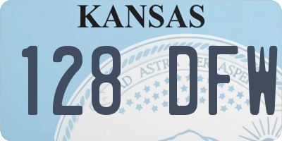 KS license plate 128DFW