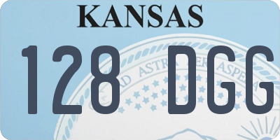 KS license plate 128DGG