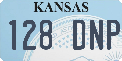 KS license plate 128DNP