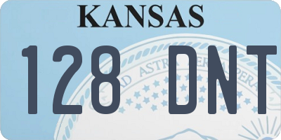 KS license plate 128DNT