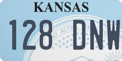 KS license plate 128DNW